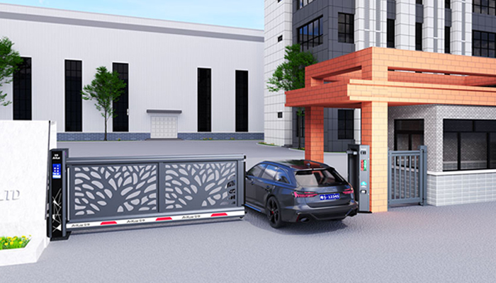 某工業(yè)園區(qū)采用 “安快” 樹型款懸開門效果圖